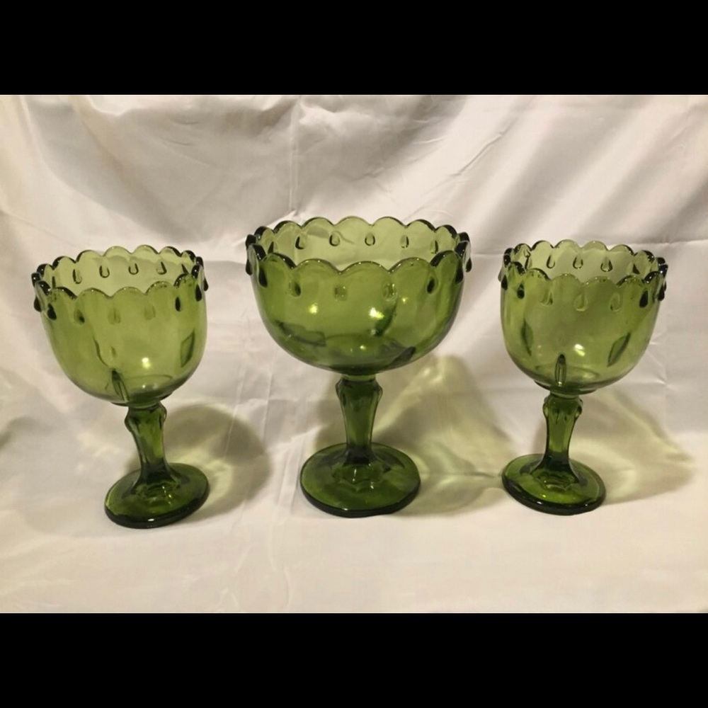 Vintage Indian Glass Avocado Teardrop